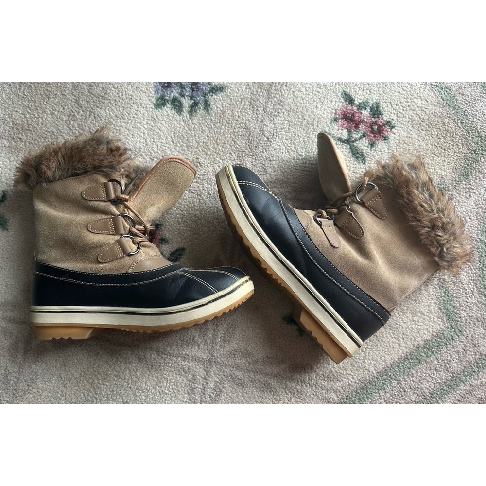 Women's‎ Snow Boots Northside Sz 8  Tan Faux Fur Suede Insulated Warm Waterproof
